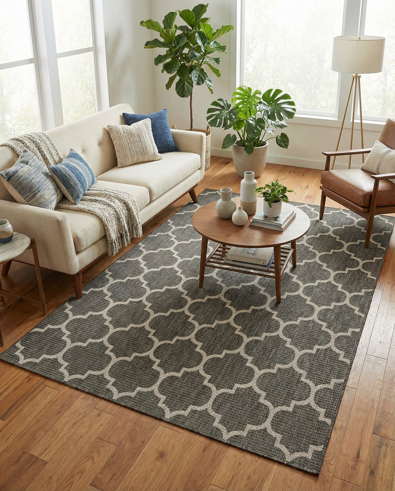 Savannah Pergola Collection Area Rug - Arbor (Black) Rectangle Black  lifestyle 19