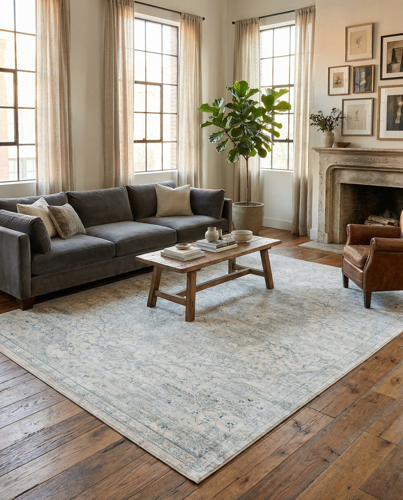 Coastal Haven Collection Area Rug - Seabreeze (Gray) Rectangle Gray  lifestyle 5