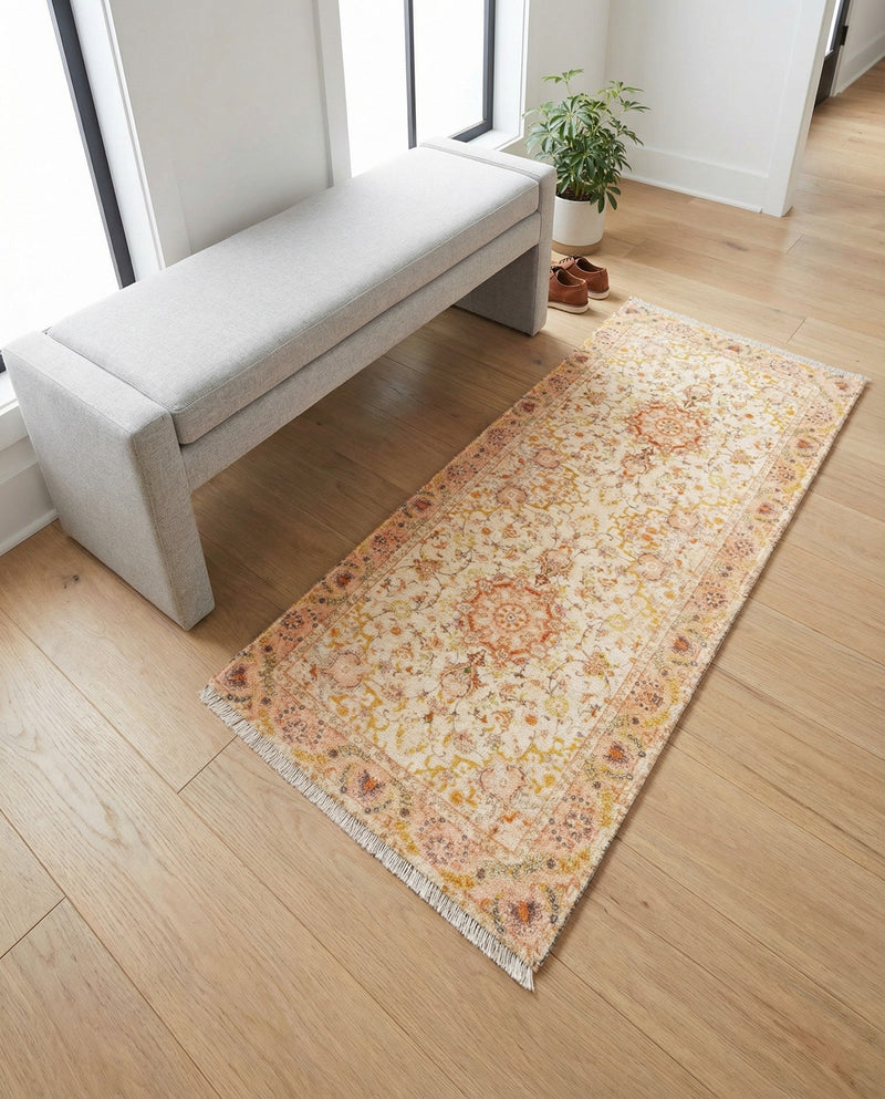 Bazaar Chic Collection Area Rug -  Fez Runner Ivory and Gold  lifestyle 45