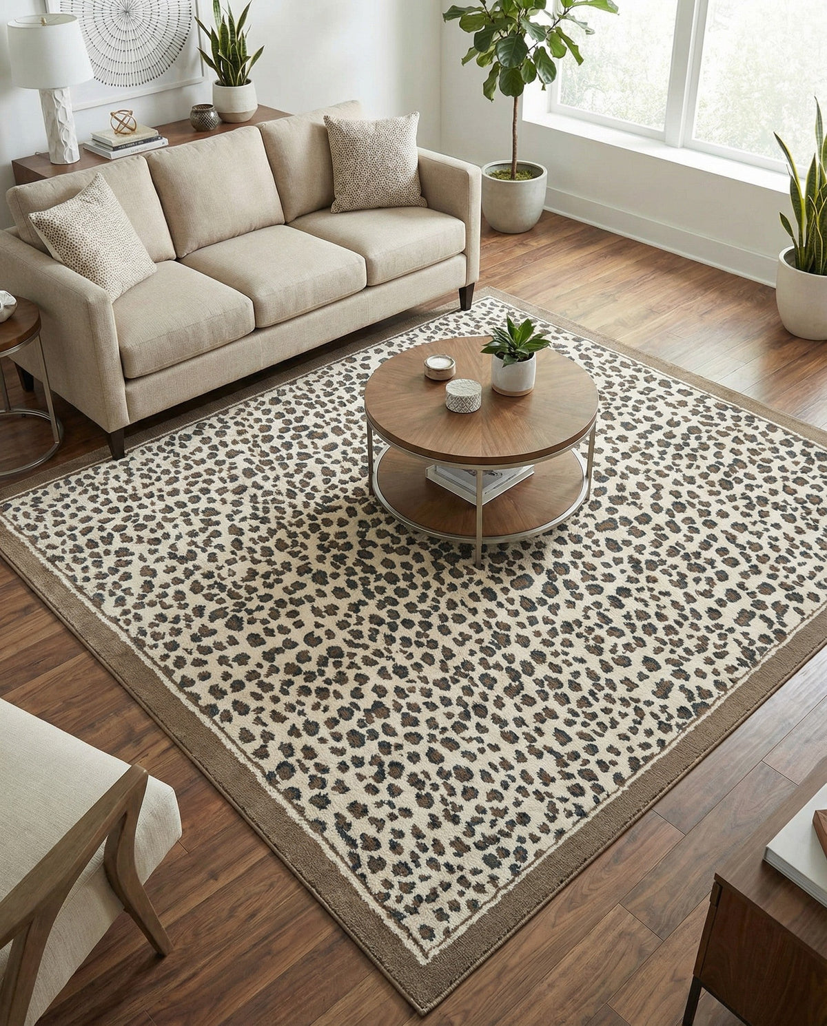 Savannah Sojourn Collection Area Rug - Serengeti Square Brown  lifestyle 192