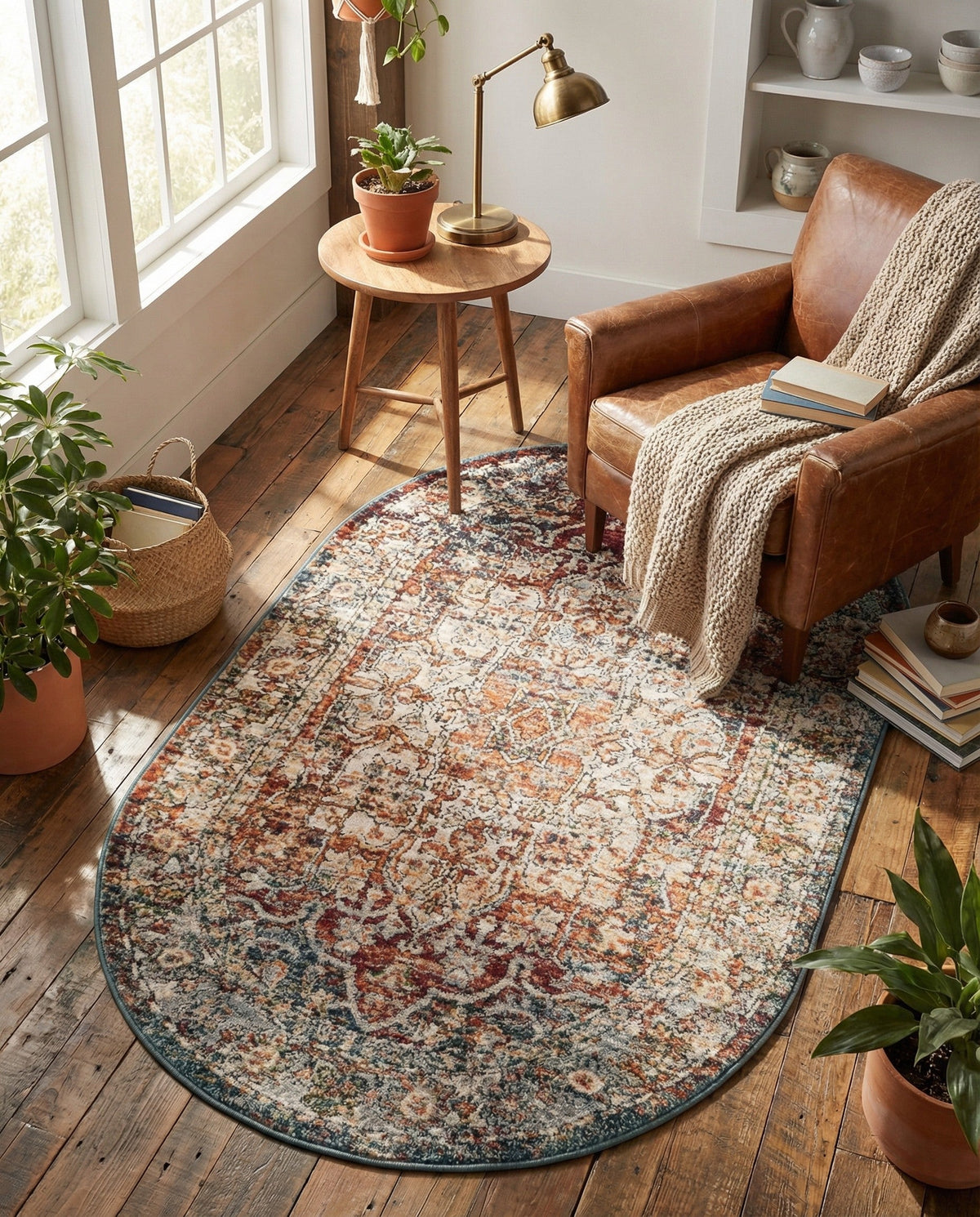 Savannah Soiree Collection Area Rug -  Everglade (Multi) Oval Multi  lifestyle 93