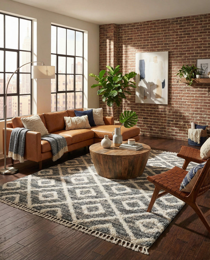 Cozy Cove Shag Collection Area Rug -  Dunes Rectangle Gray  lifestyle 33