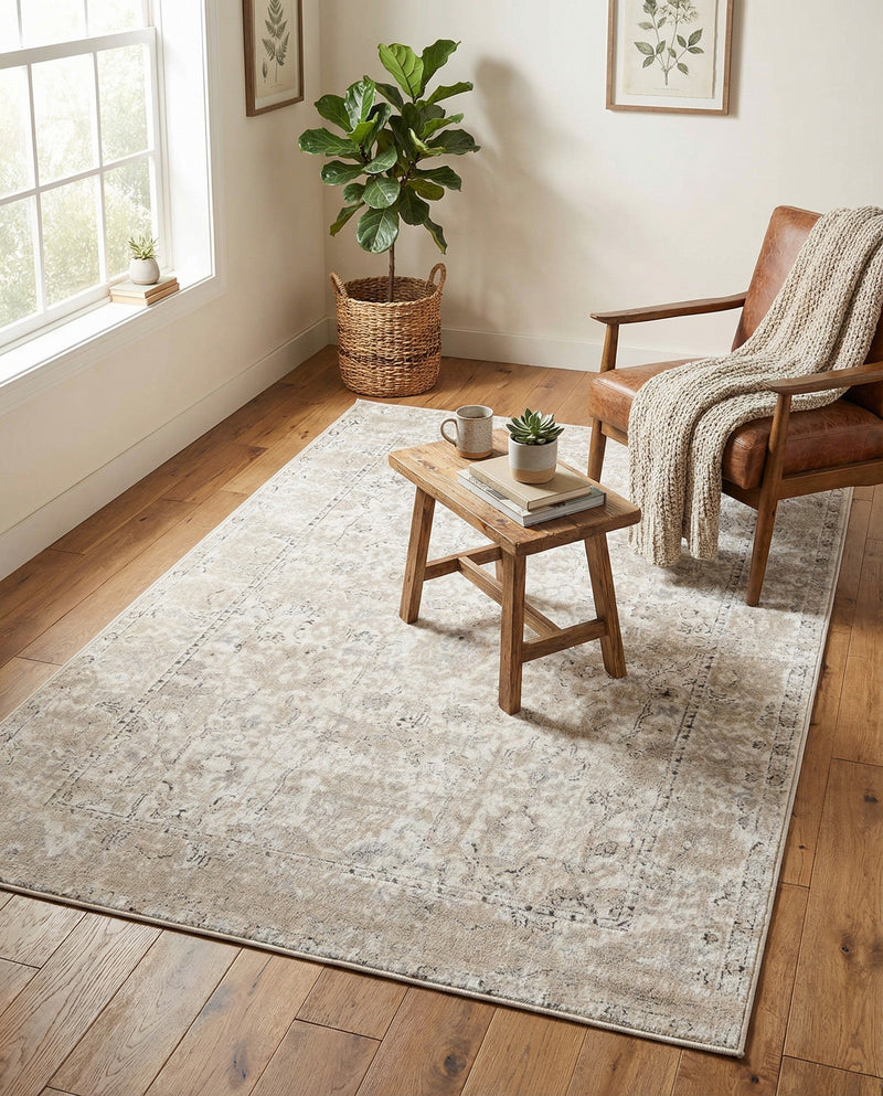 Cascade Range Collection Area Rug -  Shasta (Ivory) Rectangle Ivory  lifestyle 8