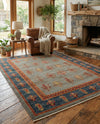 Zagros Oasis Collection Area Rug -  Dalahu Rectangle Light Blue  lifestyle 11
