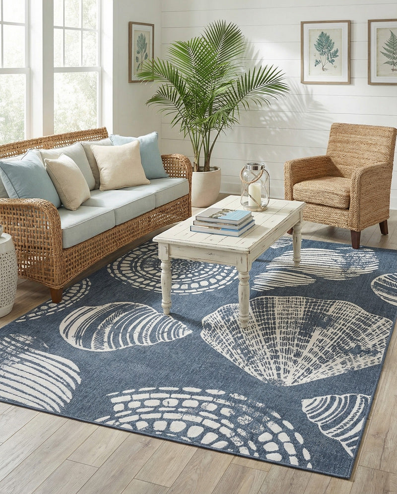 Seaside Haven Rugs Collection Area Rug -  Saltwater Rectangle Navy Blue  lifestyle 16