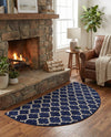 Lattice Gardens Collection Area Rug -  Bloomfield (Dark Blue) Hearth Dark Blue  lifestyle 85