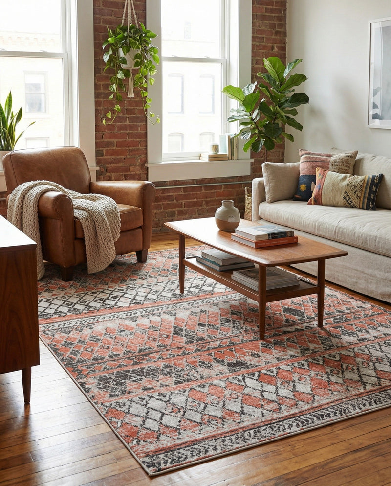 Dresden Elegance Collection Area Rug -  Zittau Rectangle Salmon  lifestyle 68