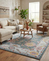 Arcadia Rugs Collection Area Rug - Eden (Gray and Blue) Rectangle Gray and Blue  lifestyle 22