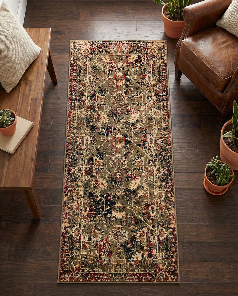 Neptune Elegance Collection Area Rug -  Galatea (Green) Runner Green  lifestyle 26