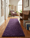 Solid Shag Seaside Collection Area Rug - Azure Cove (Violet) Runner Violet  lifestyle 52