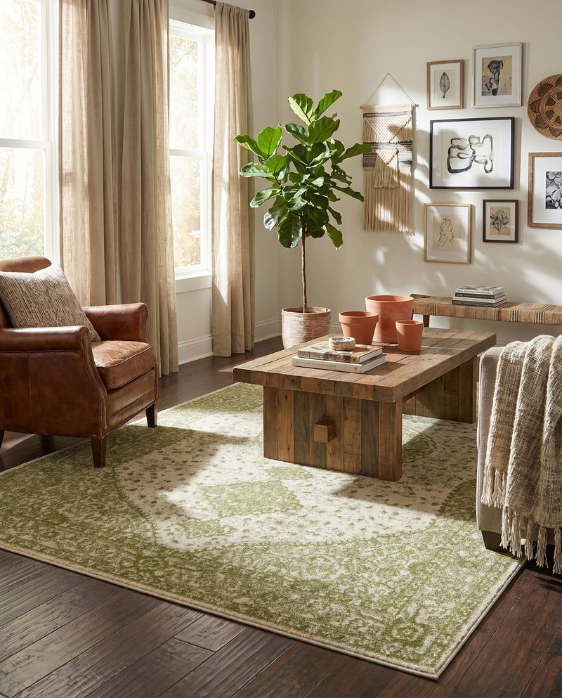 Dover Terrace Collection Area Rug - Marina (Green) Rectangle Green  lifestyle 14