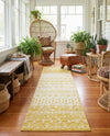 Mediterranean Lattice Collection Area Rug -  Casablanca (Ivory and Yellow) Runner Ivory and Yellow  lifestyle 71