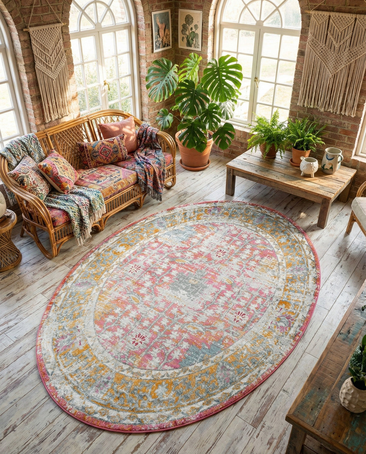 Arcadia Rugs Collection Area Rug -  Olympus Oval Pink  lifestyle 168