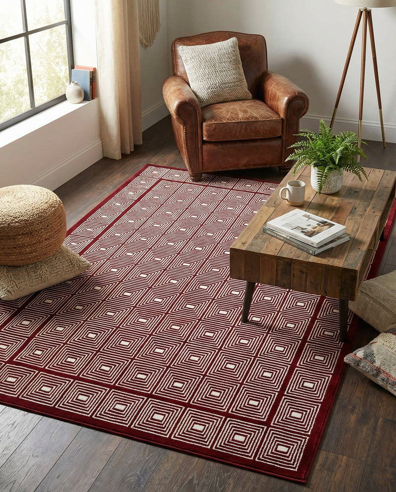 Aravalli Collection Area Rug -  Jaipur Rectangle Burgundy Red  lifestyle 33