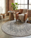 Caribbean Breeze Collection Area Rug -  Utila Round Fume Gray  lifestyle 38