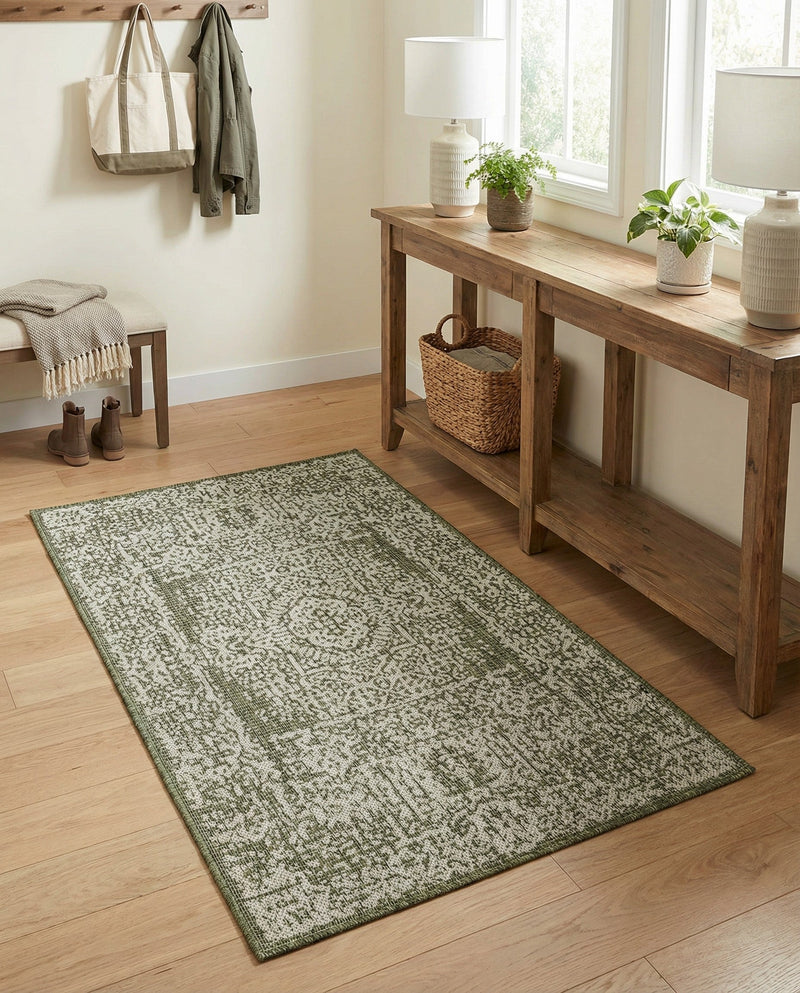 Patio Heritage Collection Area Rug - Savannah (Green) Rectangle Green  lifestyle 23