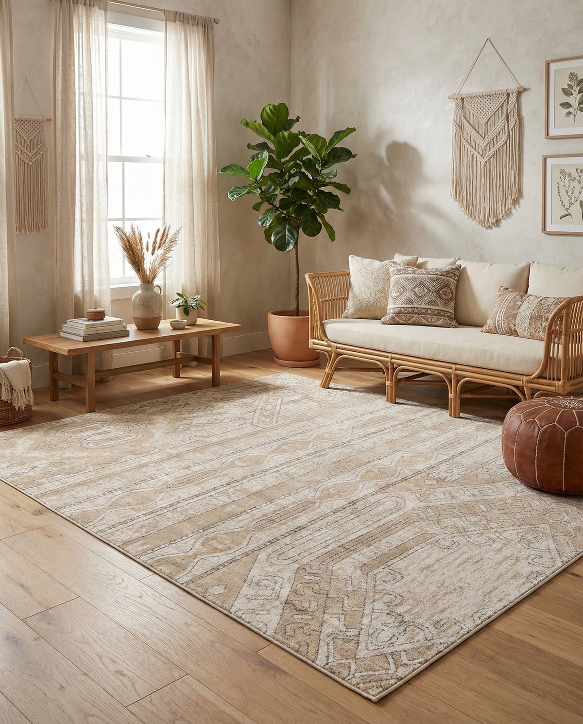 Cascade Range Collection Area Rug - Hood (Ivory) Rectangle Ivory  lifestyle 19