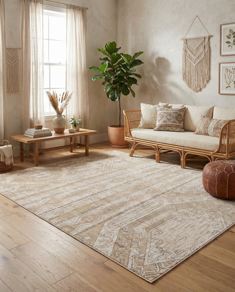 Cascade Range Collection Area Rug - Hood (Ivory) Rectangle Ivory  lifestyle 19
