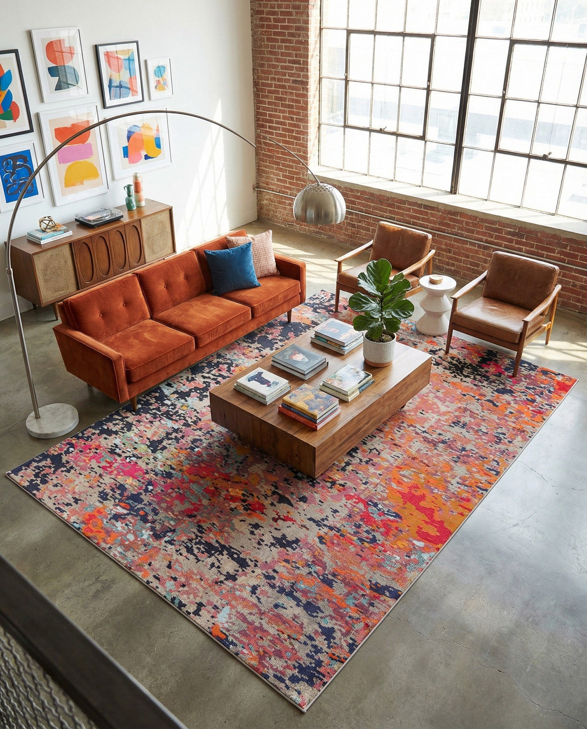 Colorburst Oasis Collection Area Rug -  Prism Rectangle Multi  lifestyle 27