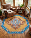 Heritage Elegance Collection Area Rug -  Winterthur (Orange) Octagon Orange  lifestyle 50