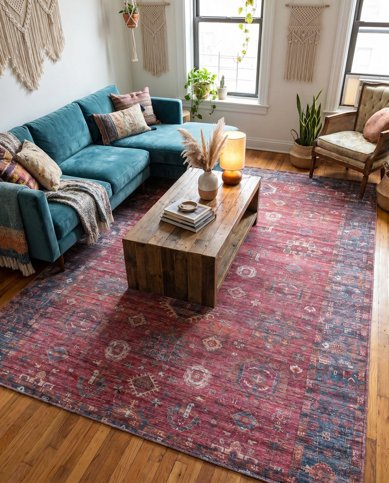Zahara Oasis Collection Area Rug -  Ouarzazate Rectangle Antique Red  lifestyle 18