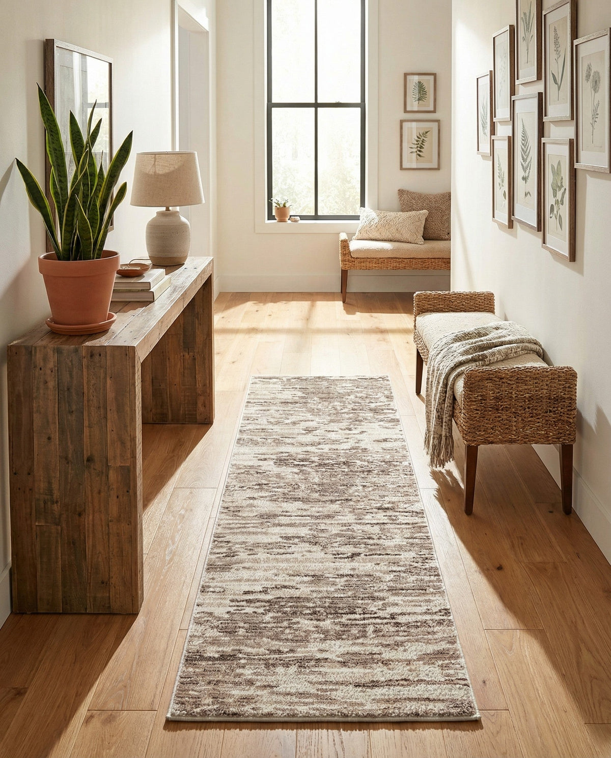 Serenity Sands Collection Area Rug - Dunescape Runner Brown  lifestyle 124
