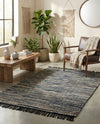 Savannah Jute Collection Area Rug - Nantucket Rectangle Green and Ivory  lifestyle 11