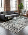 Santa Fe Trails Collection Area Rug -  Chaparral Rectangle Gray  lifestyle 15