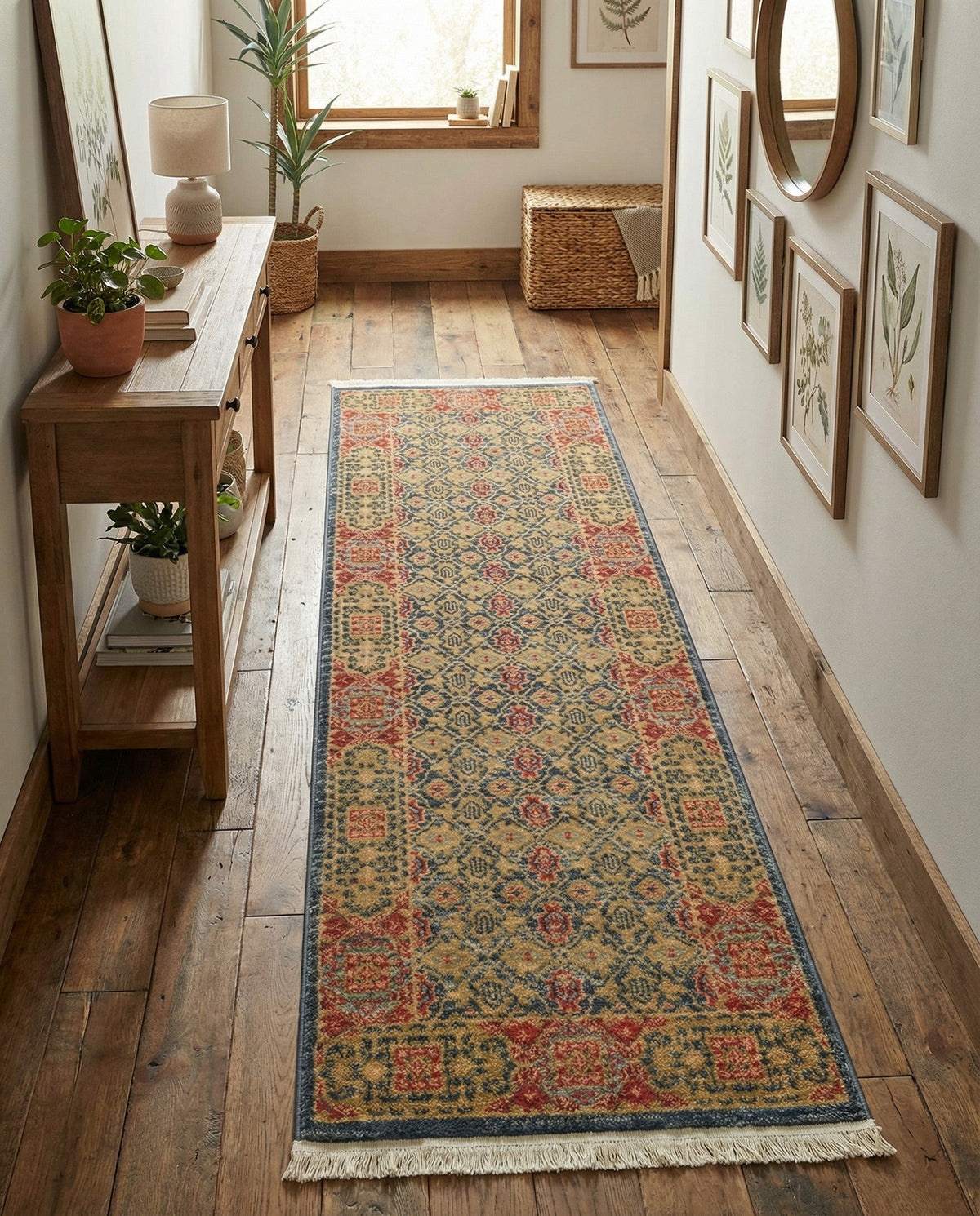 Ottoman Elegance Collection Area Rug -  Pamukkale Runner Navy Blue  lifestyle 104