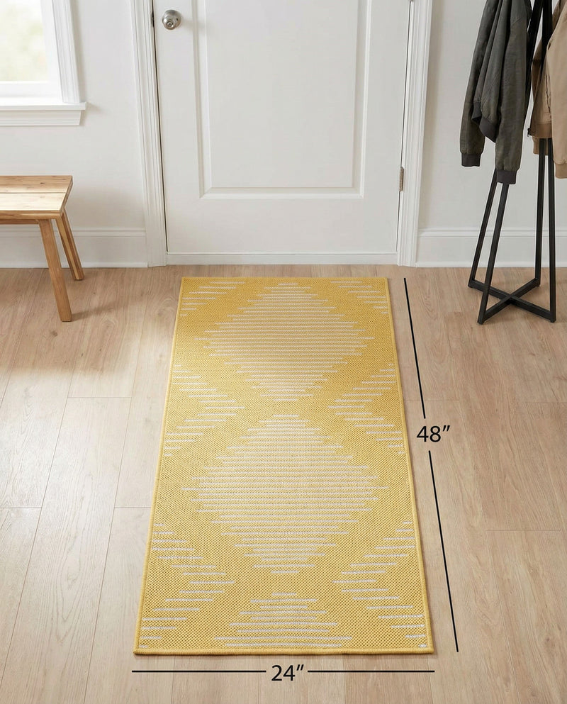 Urban Terrace Collection Area Rug -  Chelsea (Yellow) Runner Yellow  lifestyle 78