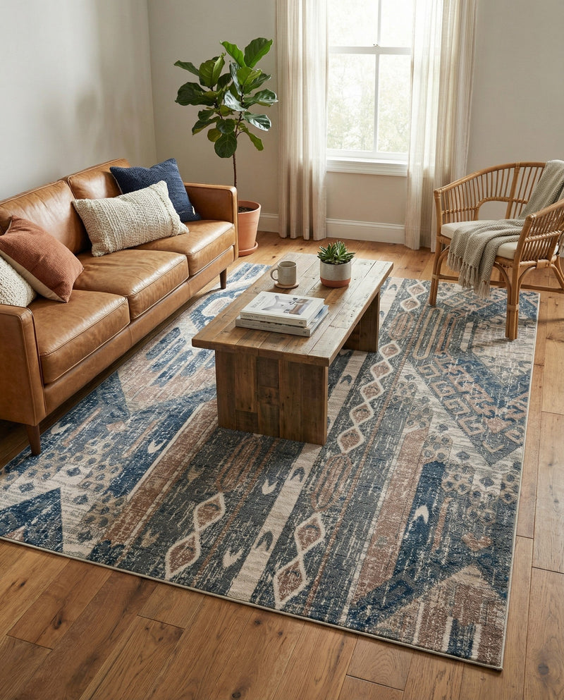 Cascade Range Collection Area Rug - Hood (Navy Blue) Rectangle Navy Blue  lifestyle 28
