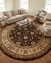 Jaipur Elegance Collection Area Rug -  Nahargarh (Brown) Round Brown  lifestyle 35
