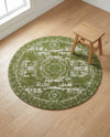 Dover Terrace Collection Area Rug -  Lagoon (Green) Round Green  lifestyle 27