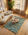 Woolen Sphere Collection Area Rug - Orbsburg (Blue) Rectangle Blue  lifestyle 5