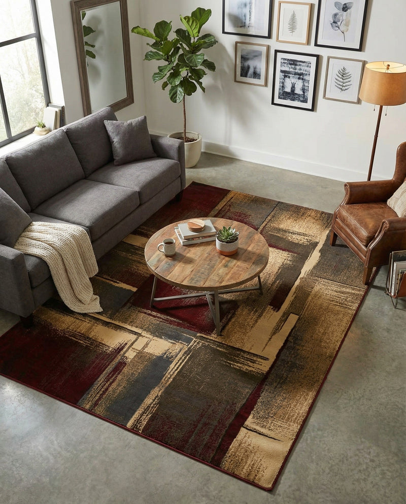 Bistro Lounge Collection Area Rug -  Doppio Rectangle Multi  lifestyle 31