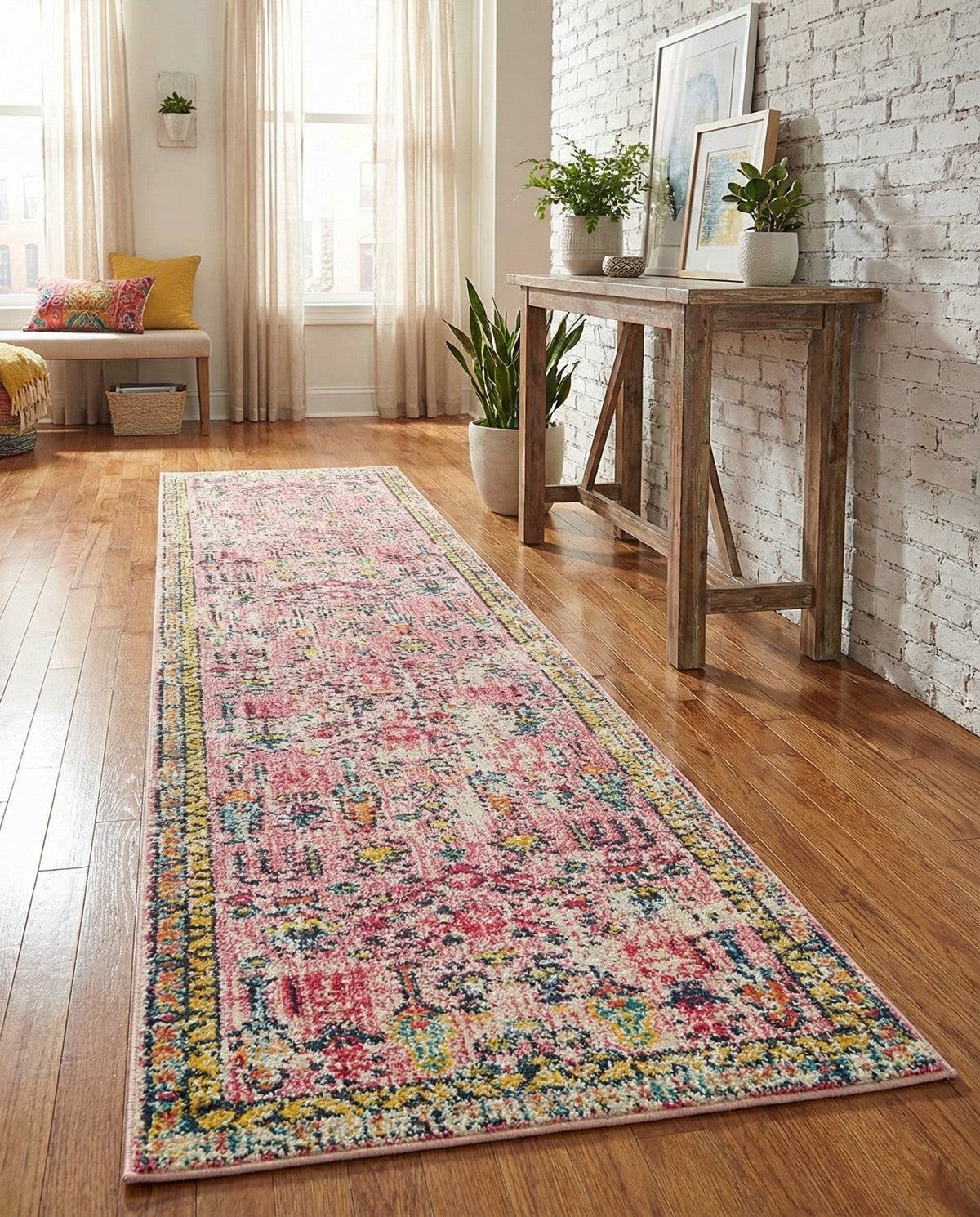 Sierra Collection Area Rug -  Shasta Runner Pink  lifestyle 110