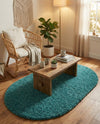 Plush Oasis Collection Area Rug - Serenity (Deep Aqua Blue) Oval Deep Aqua Blue  lifestyle 77
