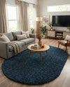 Alpine Plush Collection Area Rug -  Cortina (Marine Blue) Oval Marine Blue  lifestyle 45