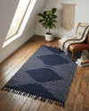Thar Cotton Collection Area Rug - Jaisalmer (Navy Blue) Rectangle Navy Blue  lifestyle 13