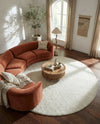 Cozy Comfort Shag Collection Area Rug - Haven (White) Round White  lifestyle 56