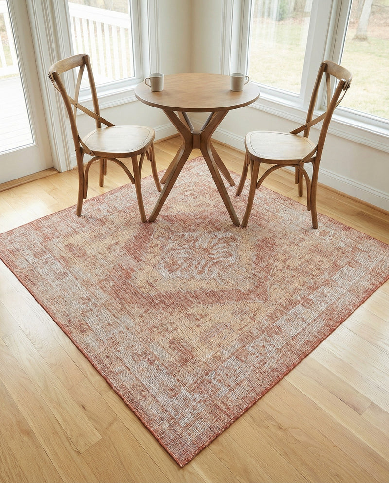 Patio Heritage Collection Area Rug -  Augusta (Rust Red) Square Rust Red  lifestyle 54