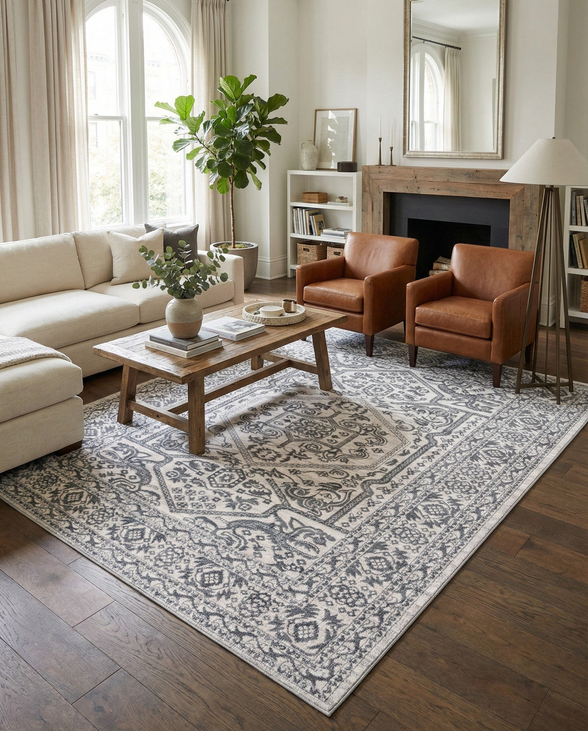 Charleston Elegance Collection Area Rug - Harborview Rectangle White  lifestyle 15