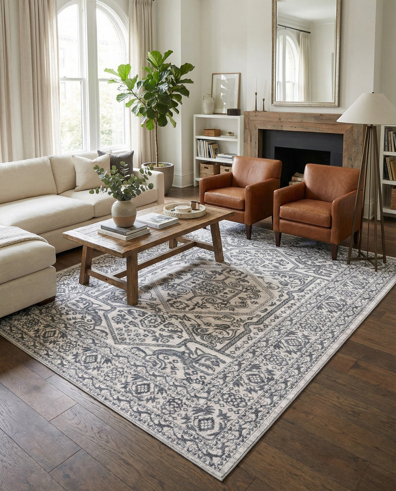 Charleston Elegance Collection Area Rug - Harborview Rectangle White  lifestyle 15
