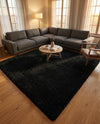 Plush Oasis Collection Area Rug - Serenity (Jet Black) Square Jet Black  lifestyle 53