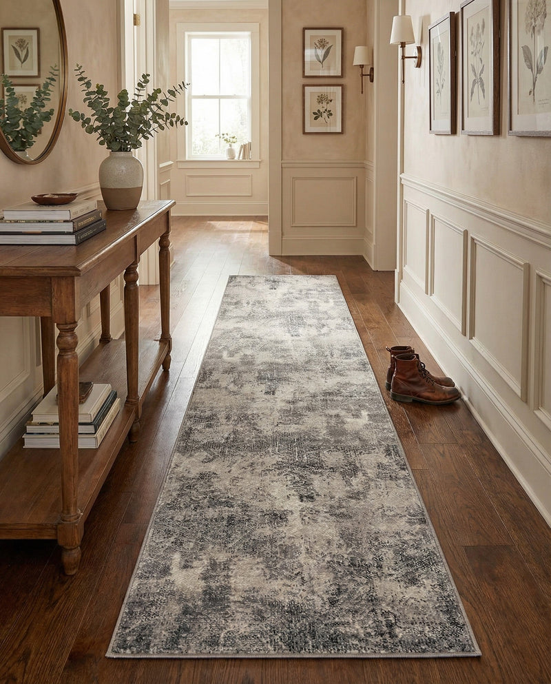 Riviera Elegance Collection Area Rug -  Grasse Runner Dark Gray  lifestyle 75