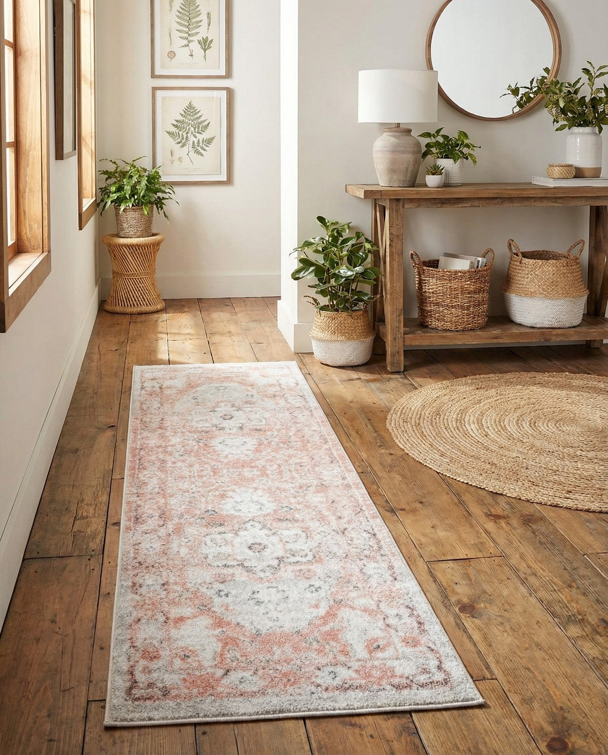 Parisian Elegance Collection Area Rug - Versailles (Rose Pink) Runner Rose Pink  lifestyle 81