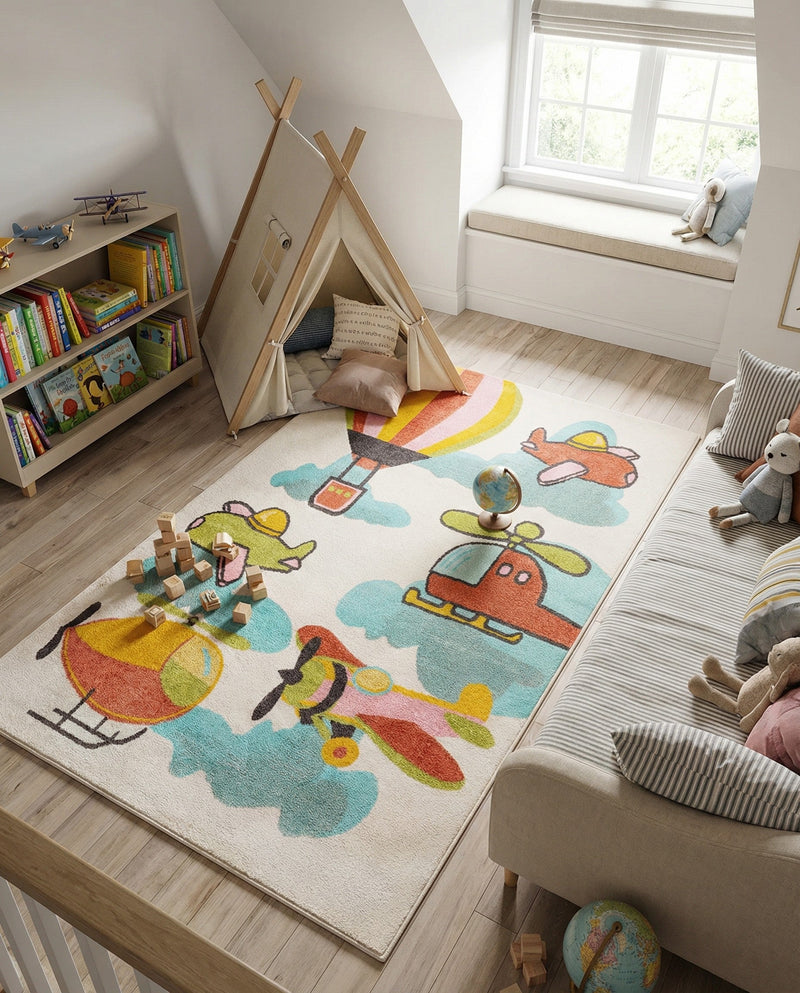 Wonder Tykes Collection Area Rug -  Splatter Rectangle Multi  lifestyle 13