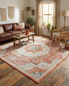 Coastal Haven Collection Area Rug - Seabreeze (Red) Square Red  lifestyle 72