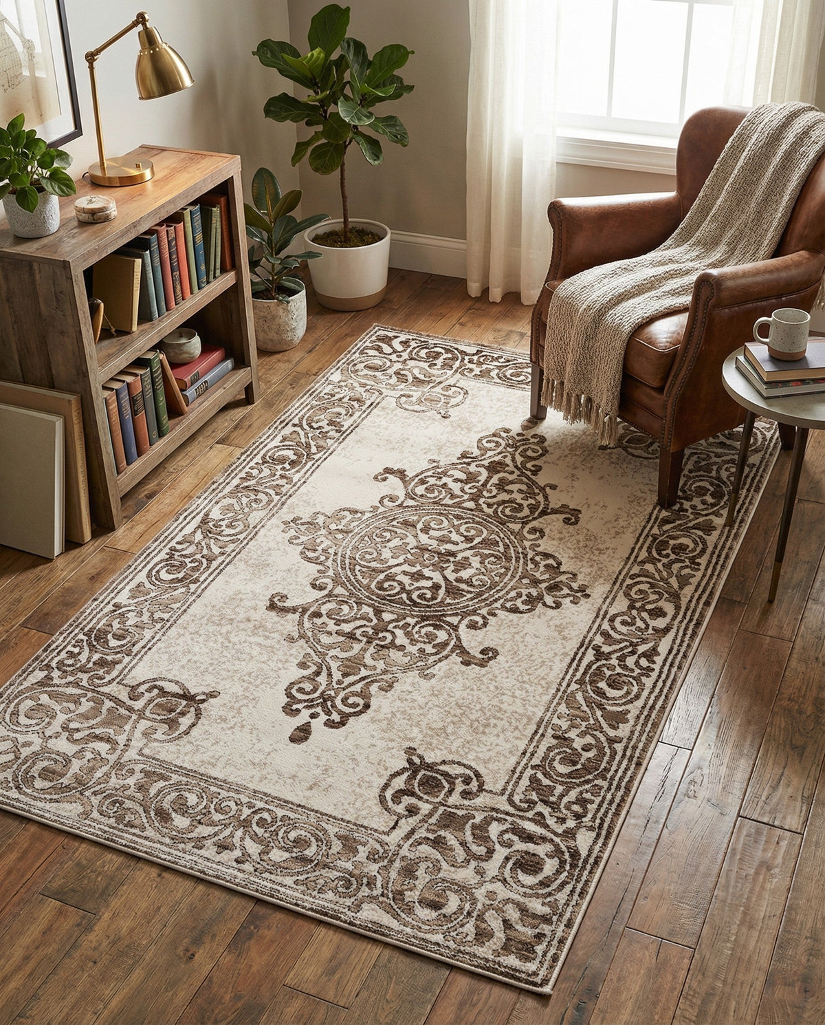 Sanctuary Retreat Collection Area Rug - Haven Rectangle Chocolate Brown  lifestyle 24