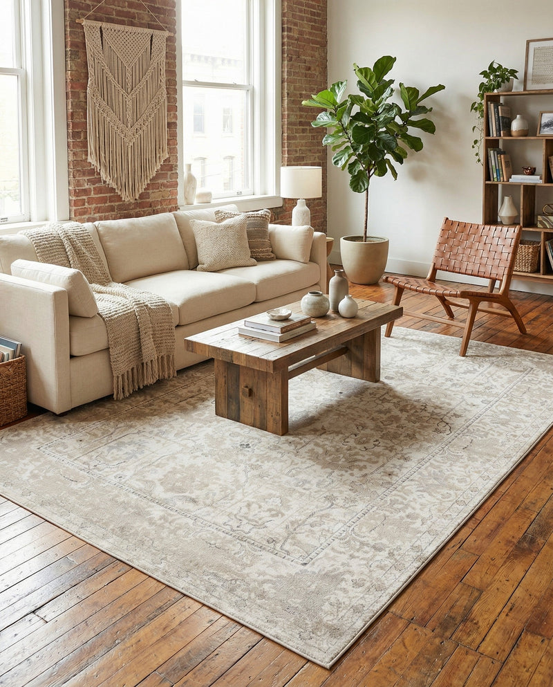 Cascade Range Collection Area Rug -  Shasta (Ivory) Rectangle Ivory  lifestyle 11